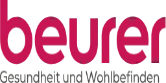 Logo der Marke Beurer in roter Schrift auf schwarzem Hintergrund.